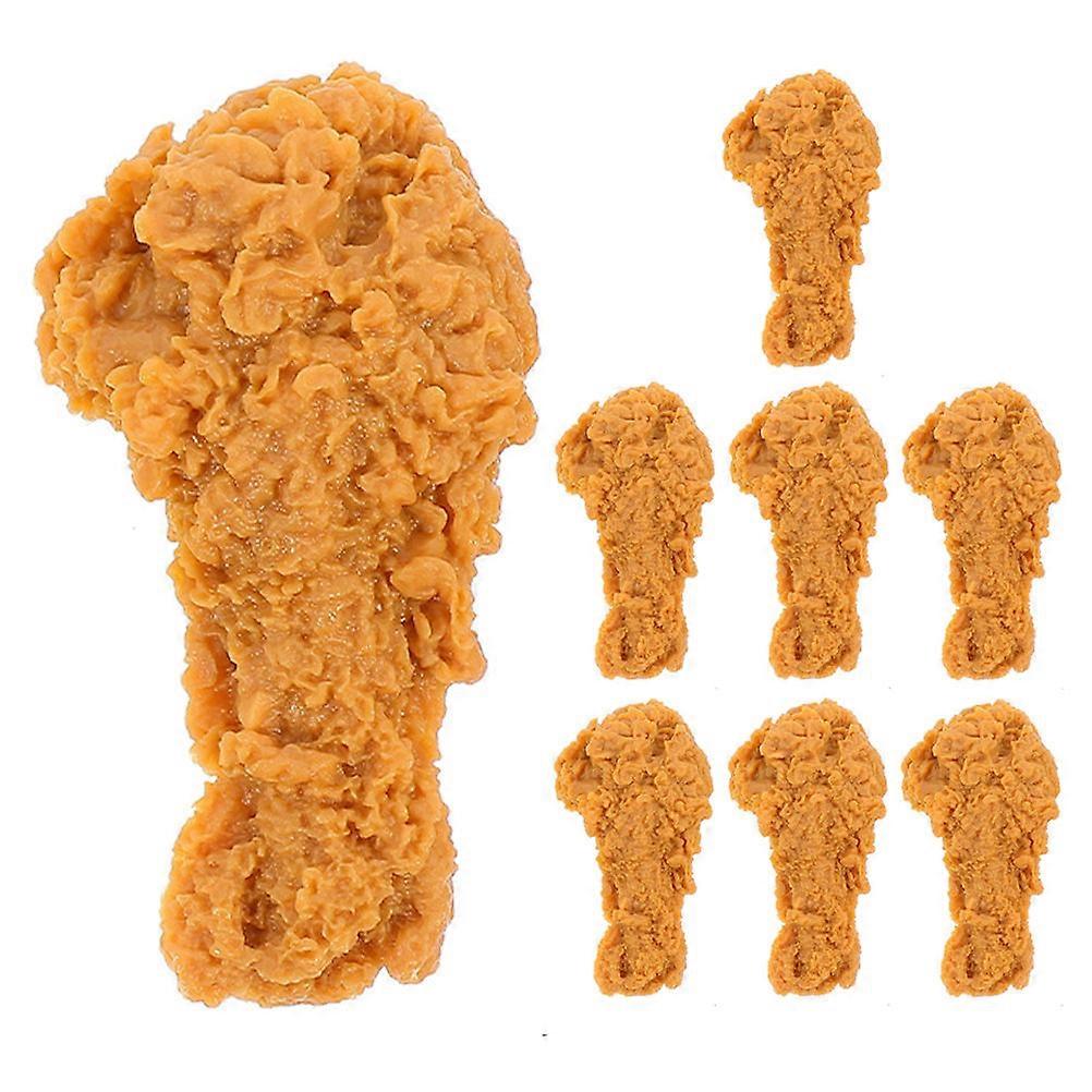 Simulation Chicken Leg Artificial Drumstick for Decoration 8Pcs Chocolate PVC Models