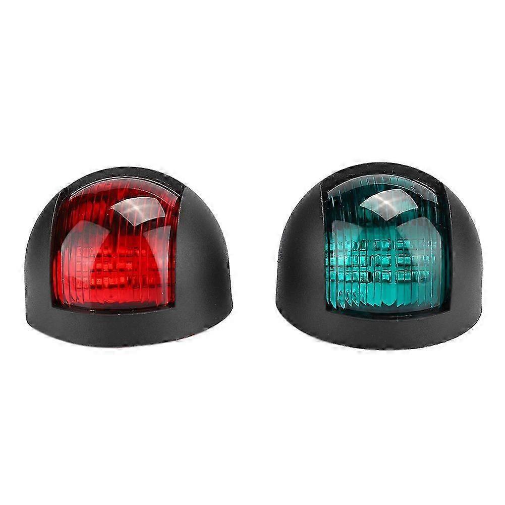 2Pcs Signal Lamp Red Green LED Waterproof Boat Navigation Light 12V 24VBlack