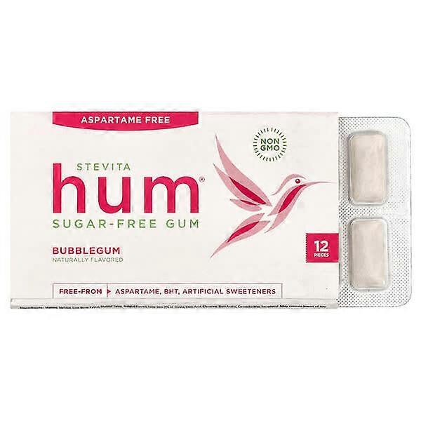 Stevita Naturals, HumÃÂÃÂÃÂÃÂ®, Sugar-Free Gum, Bubblegum, 12 Pieces
