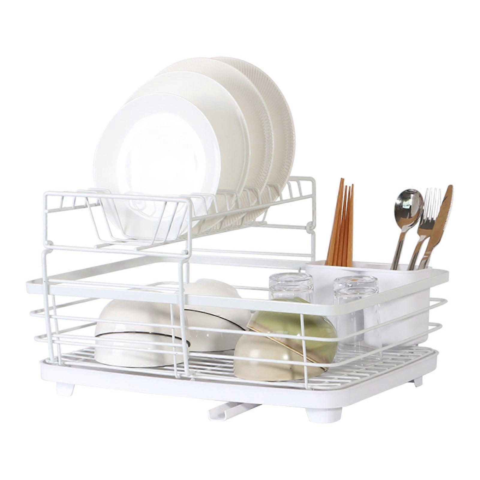 Rugged Iron Dish Drying Rack 43x31.5x25cm Large Capacity