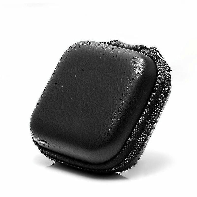 Retro Leather Usb Data Cable Storage Bag Earphone Headset Case Pouch Box(black) 25-26s