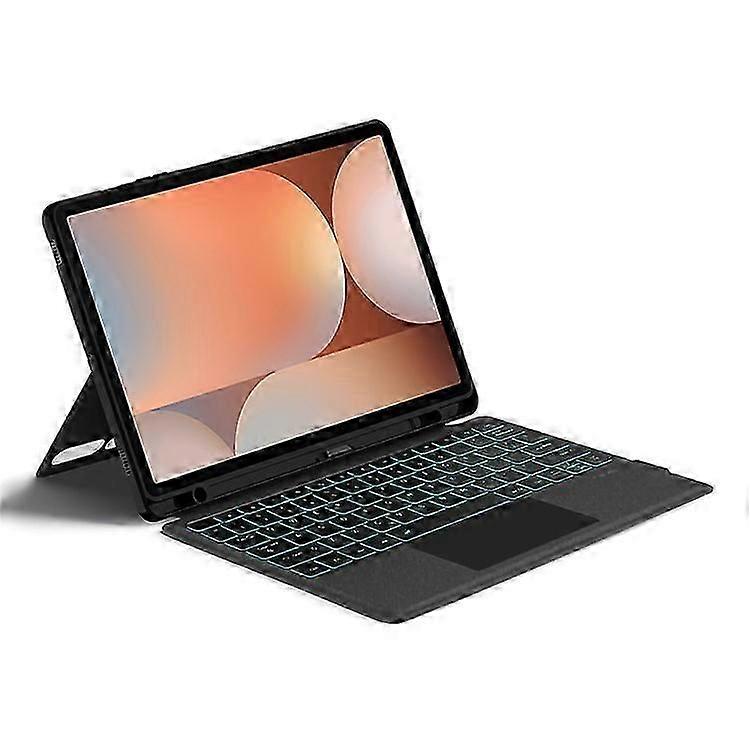 Compatible For Samsung Galaxy Tab S10+ Leather Case + Bluetooth Keyboard with Backlight Trackpad