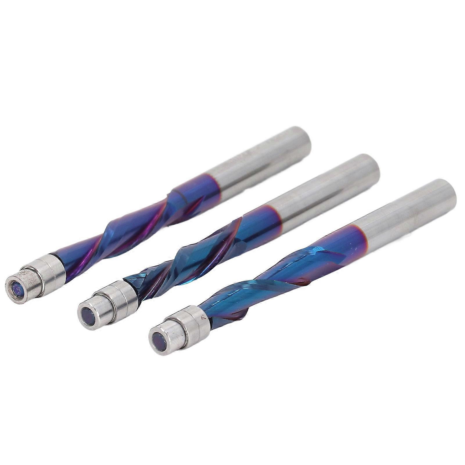 3Pcs Upward Down Milling Cutter Cemented Carbide 1/4 Shank Flush Trim Router Bit Milling Cutter 