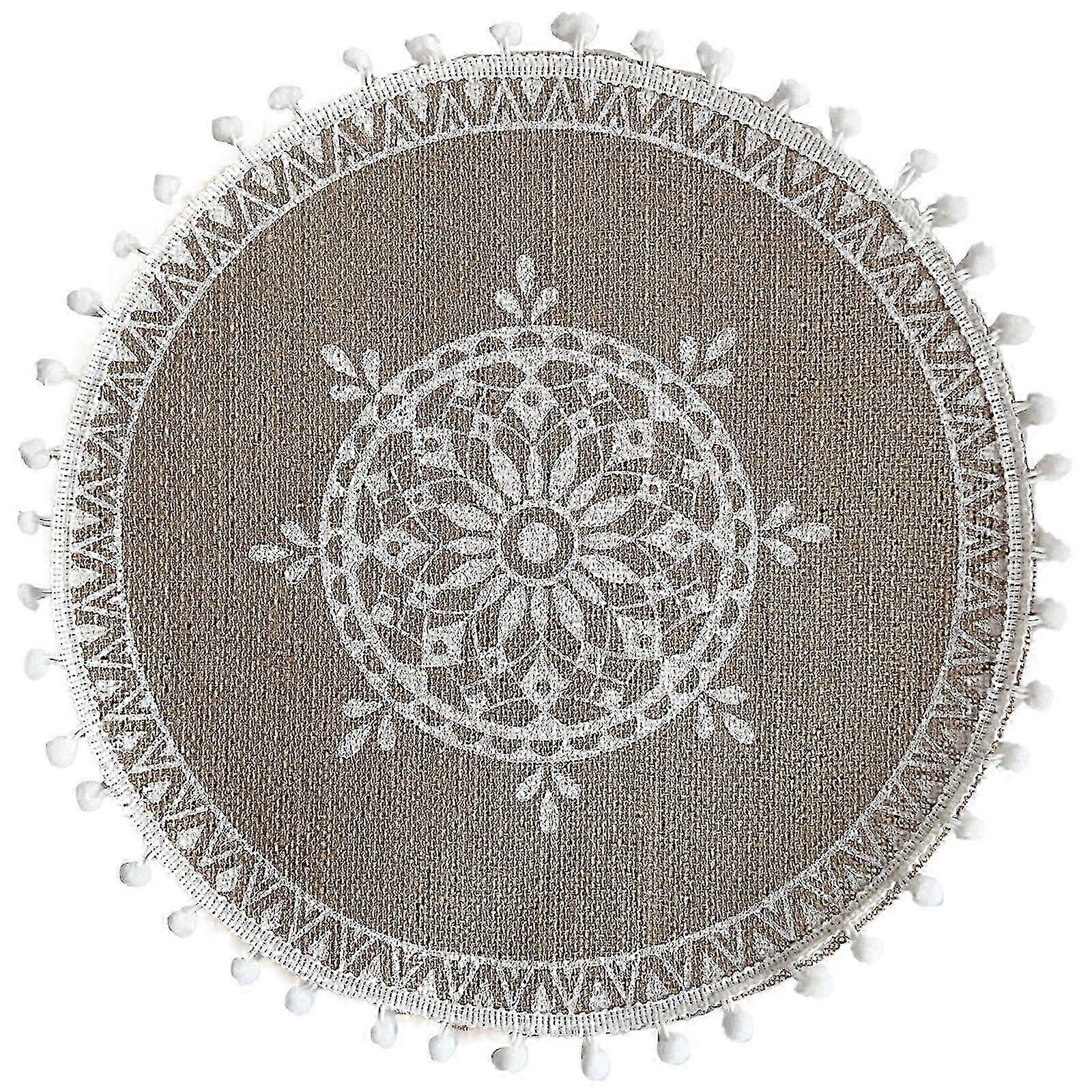 Woven Scandinavian Placemats And Linen Table Insulating Mats Shooting Props Round Jute Decorative Mats