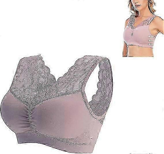 חזייה נגד נפילה בחזה, חזיות נולה נגד נפילה, חזיית ספורט למידות גדולות תחרה נושמת ללא ברזלים נגד נפילה