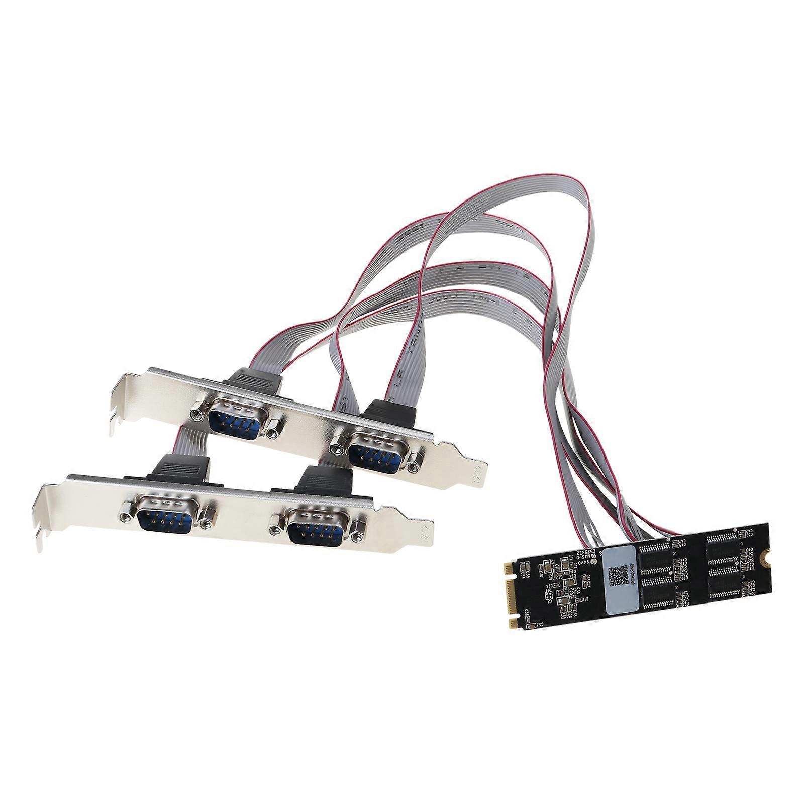 M.2 M-Key to 4 Port RS232 Serial Card M.2 M-Key to 4 Ports Serial RS232 Expansion Card Riser Card COM Controller AX99100 Multicolor