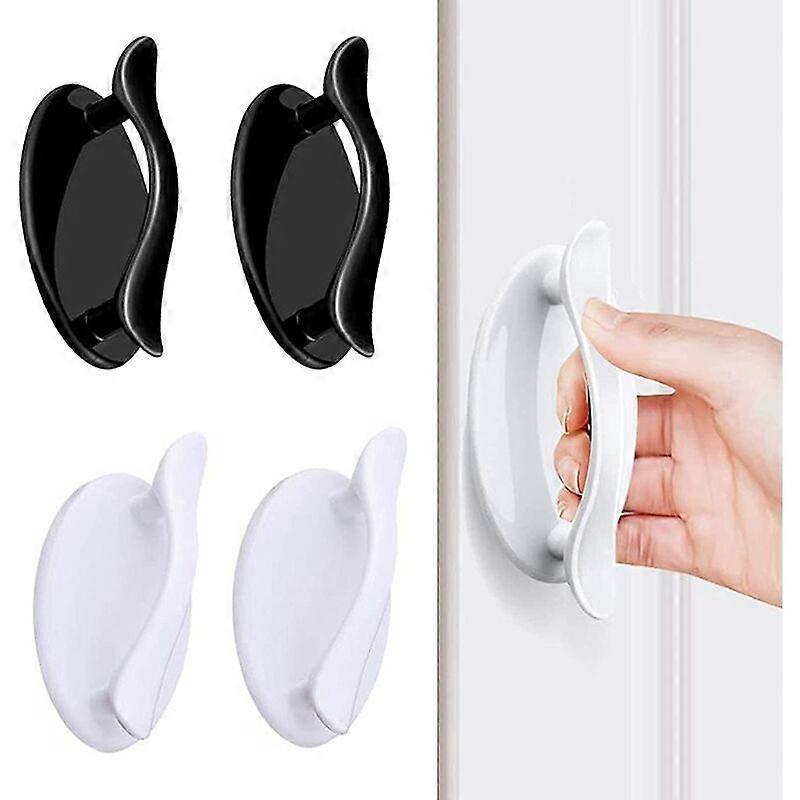 4pcs Self Adhesive Window Handle, Self Adhesive Handle, Sliding Door Adhesive Handle for Window Cupboard Drawer Cabinet Refrigerator Auxiliary (White