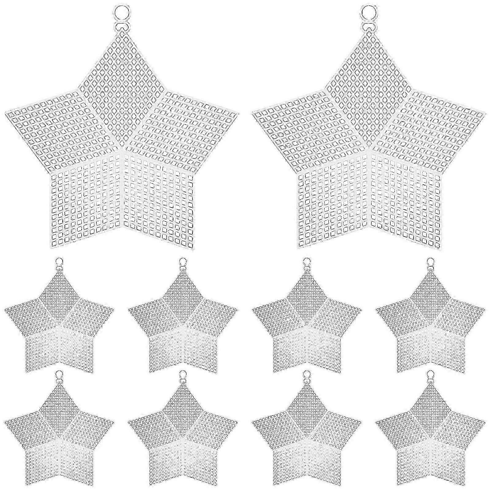 10pcs Plastic Mesh Sheets Embroidery Yarn Crafting Star Shape DIY Mesh Sheets