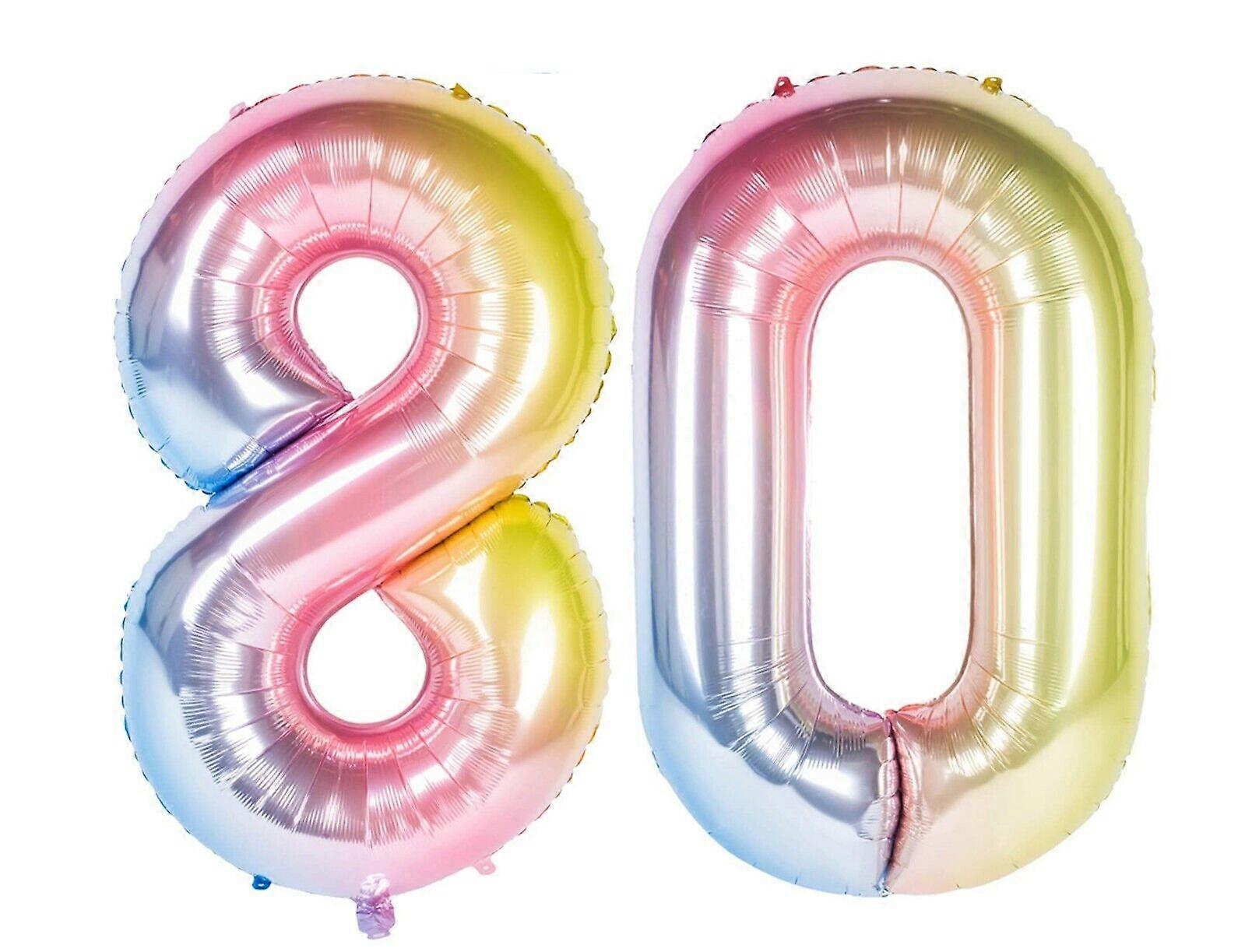 40" 80 Gradient Unicorn Pink Foil Number Balloons Birthday Float Helium Princess