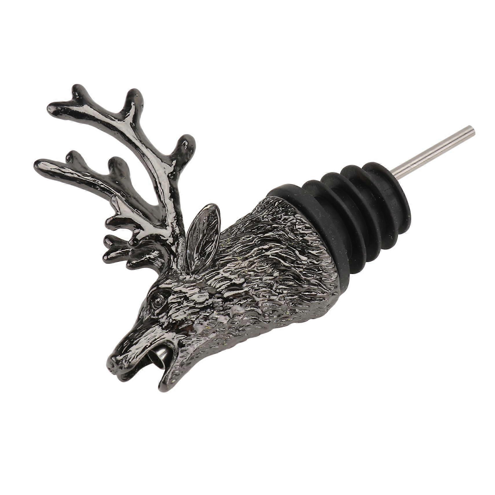 Creative Deer Head Wine Pourer Black Reusable Aerator Spout For Standard Bottles AntiSpill Pourer For Bars And Home Use