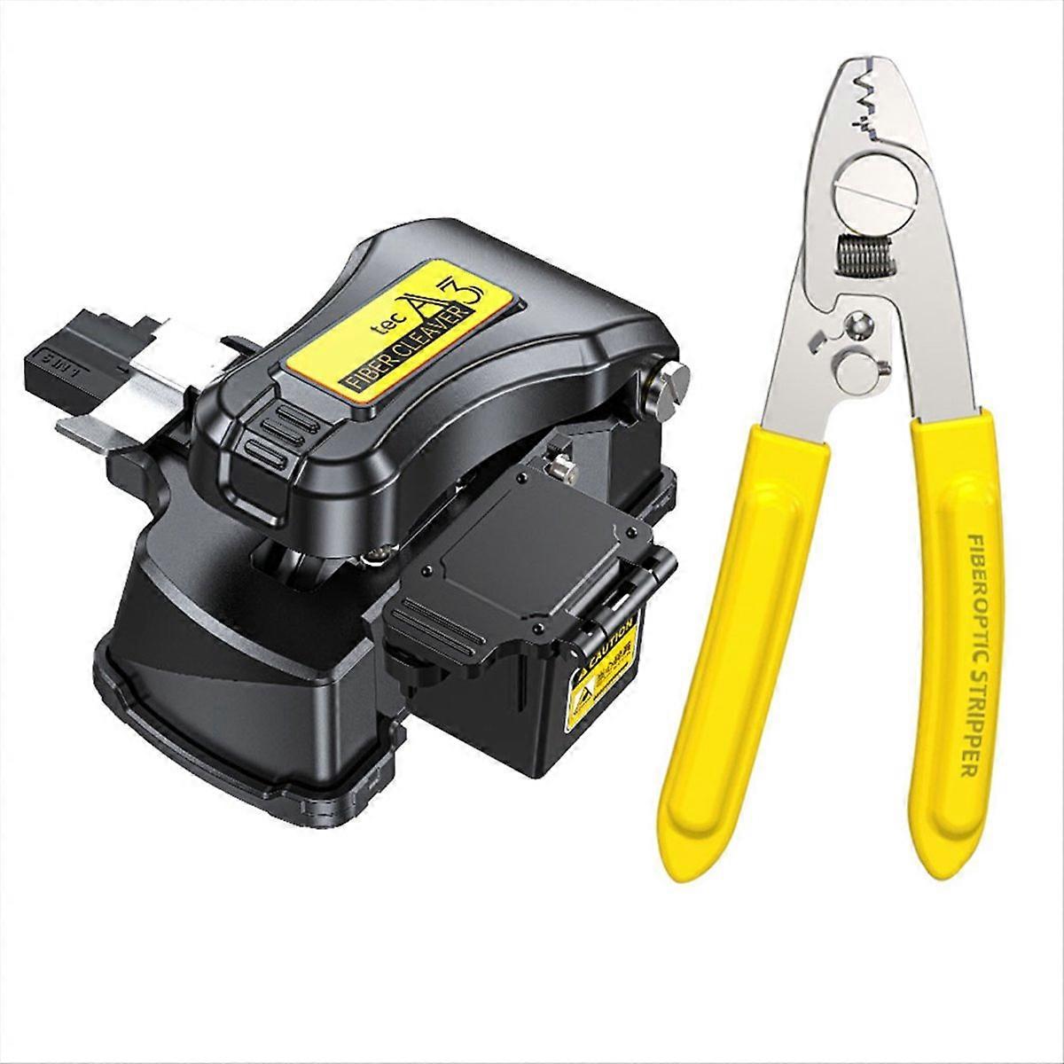 A3 One-Step Fully Automatic Fiber Optic Cleaver+2-In-1 Stripper