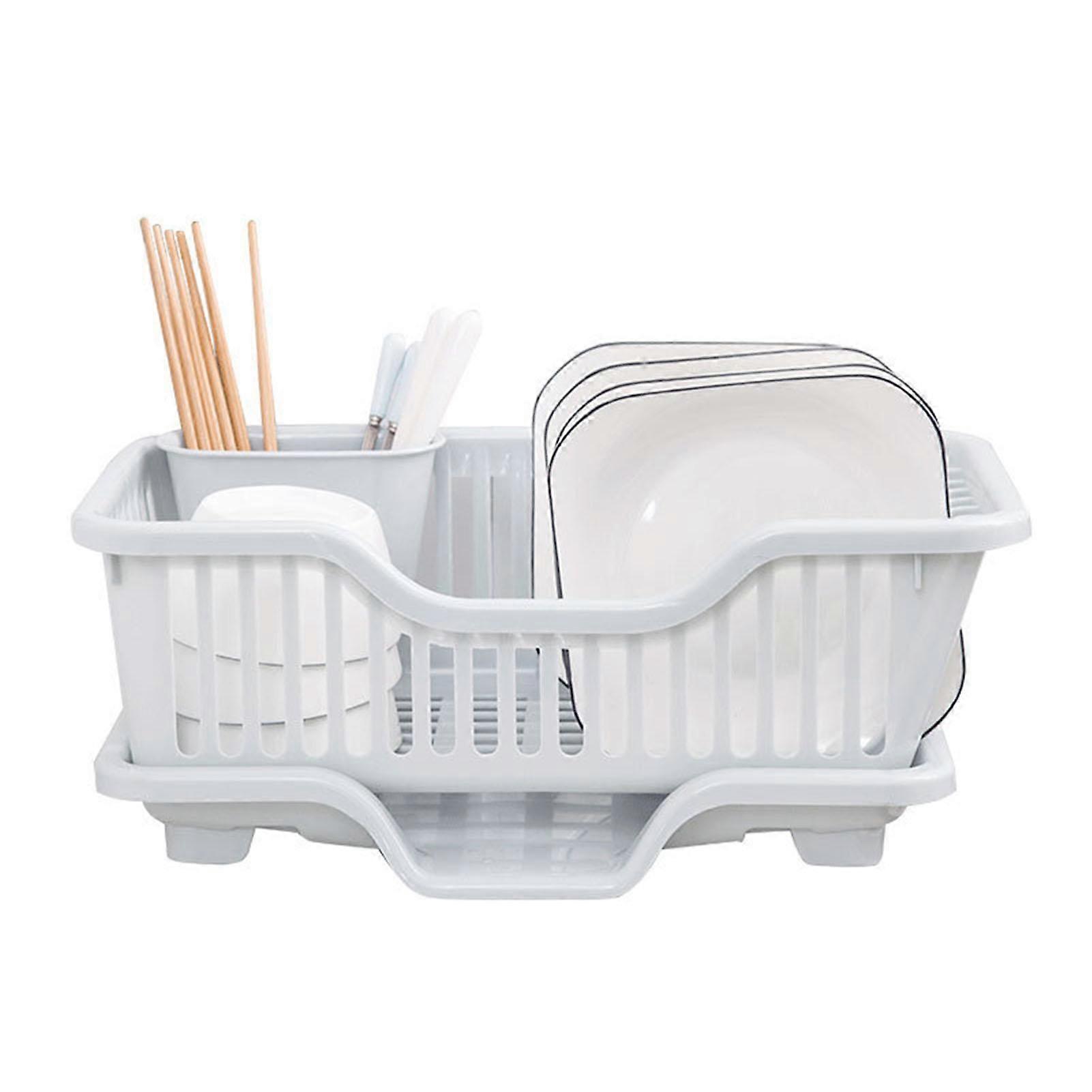 Dish Drying Rack with Drainboard Large Capacity Dish Drainer with Utensil Holder for Kitchen