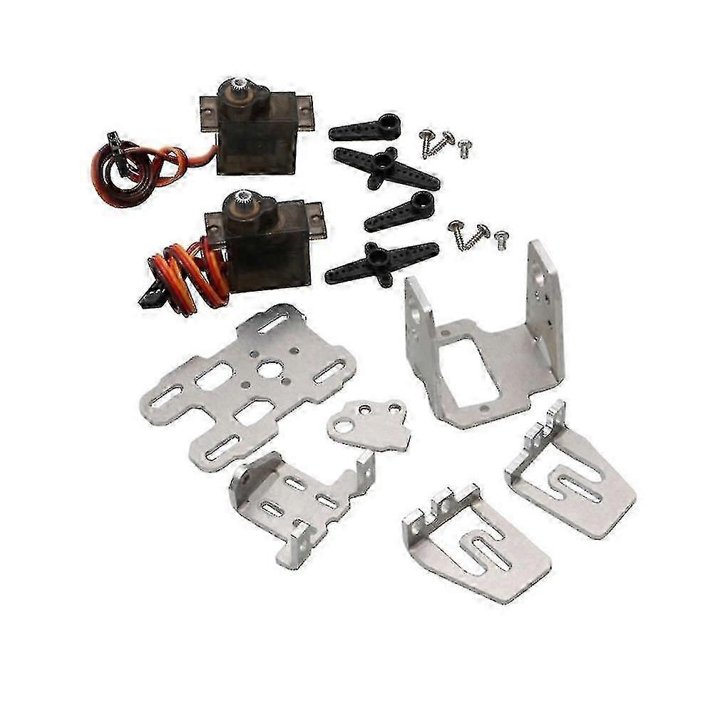 1set Dc 4.8-5v Dual Servo Gimbal Bracket 29x29mm Camera Pan/tilt Stand With 2pcs 9g Steering Gear For Rc Fpv Drone(a) 2025