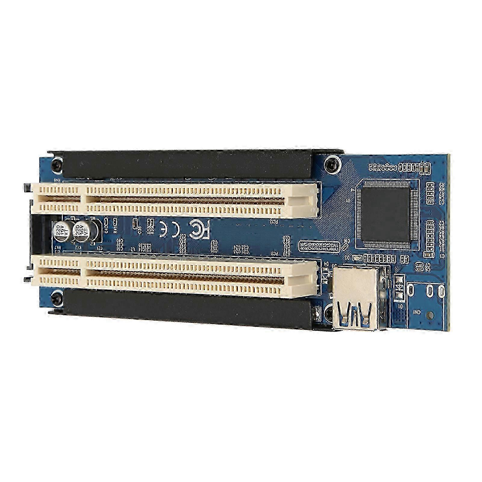 PCIE Express X1 to Dual PCI Riser Card 6Gbps Plug and Play Wide Applicability PCIE Riser Card with Blue LED for Windows PCIE to Dual PCI ASM1083 Mast