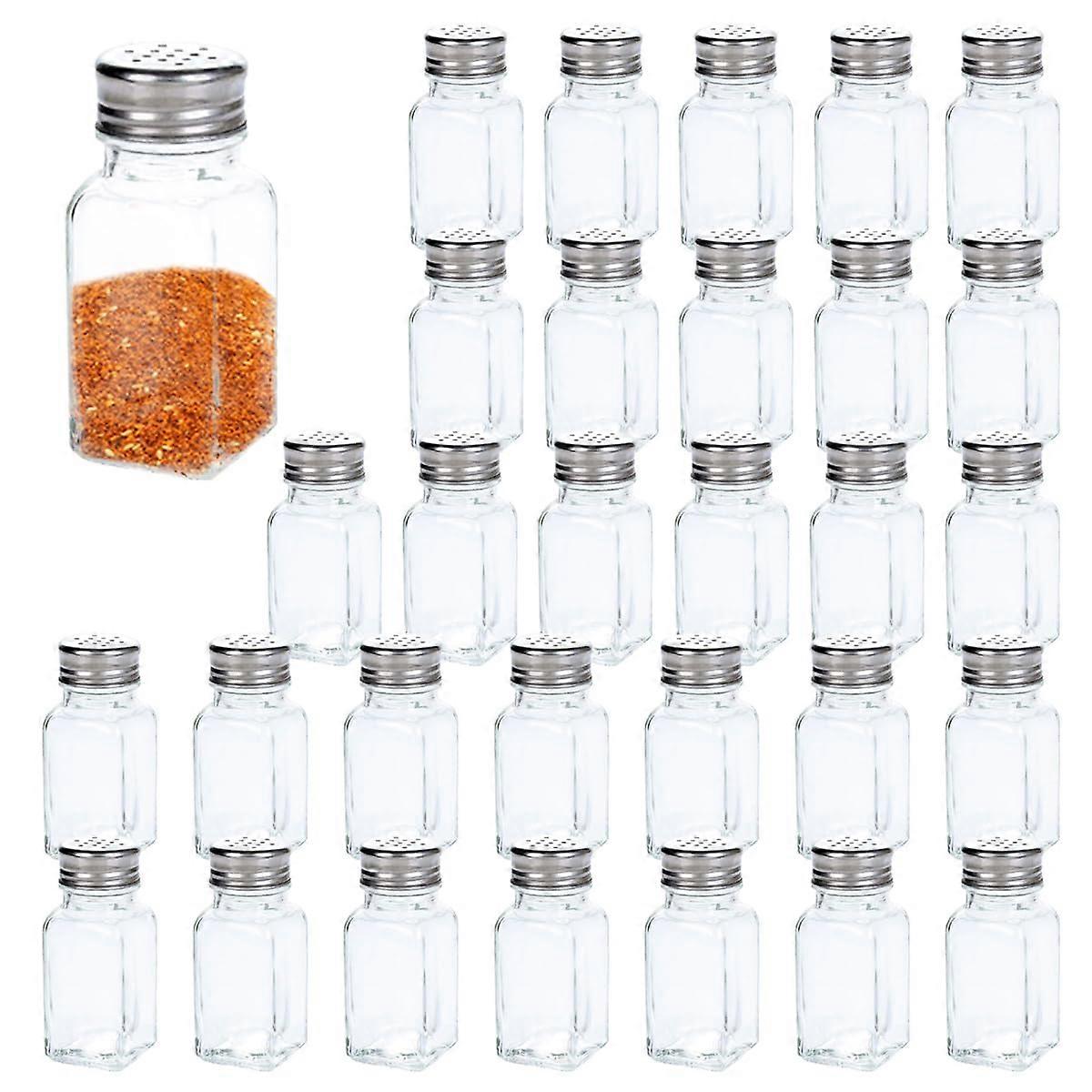 30 Pack Glass Salt and Pepper Shaker Set with Mesh Lids for Table Use and Salt