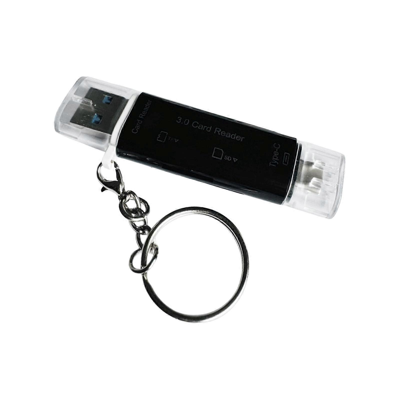 Fast Speed 5 in 1 Memory Card Reader for Computers Phones Supports  CF Cards Plugs Play Data Transfer  Black