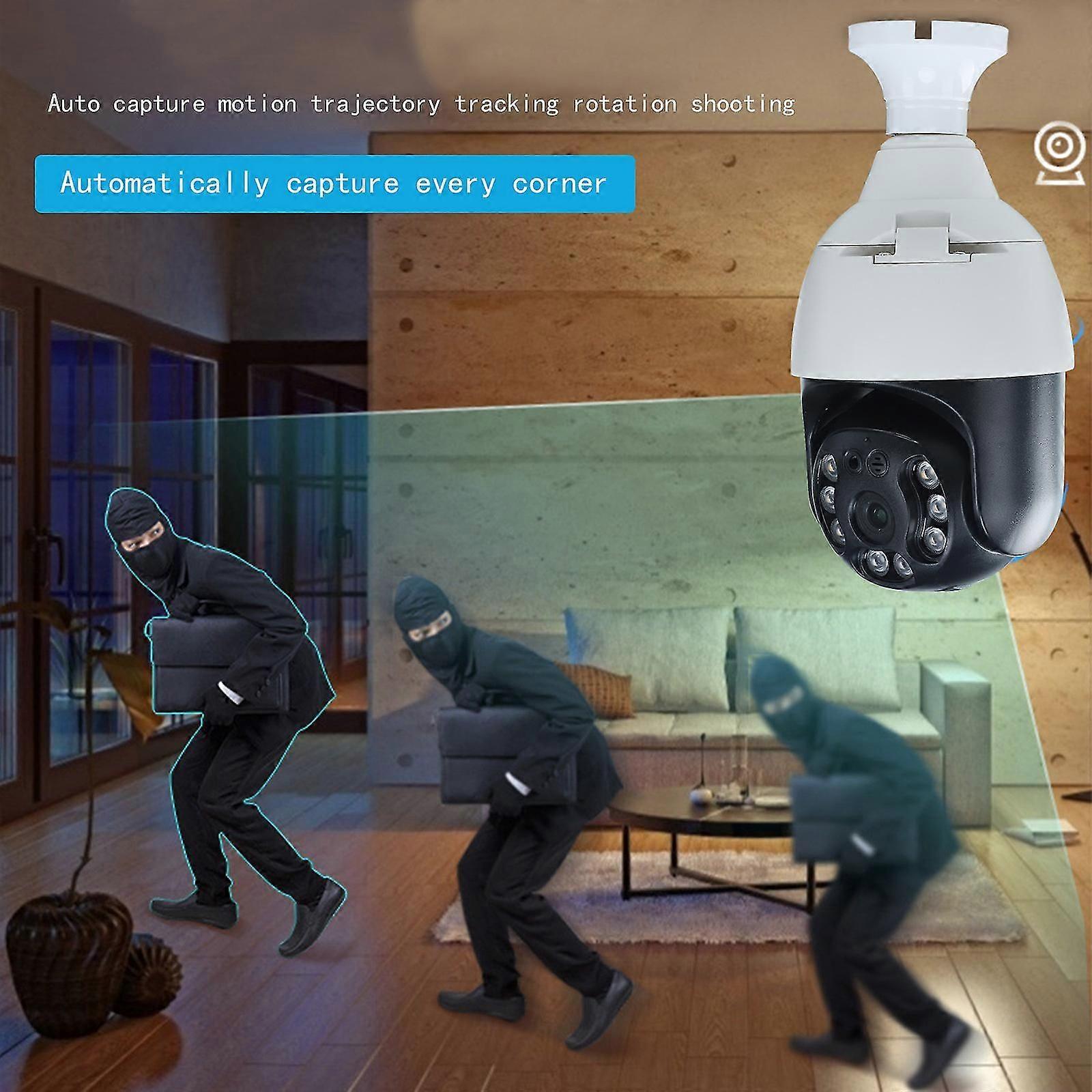 E27 Bulb Camera, 1080p Security Camera System , 360 Degree Wireless Home Surveillance Cameras 2.4g Wifi,full Color Day And Night ,smart Motion Detecti