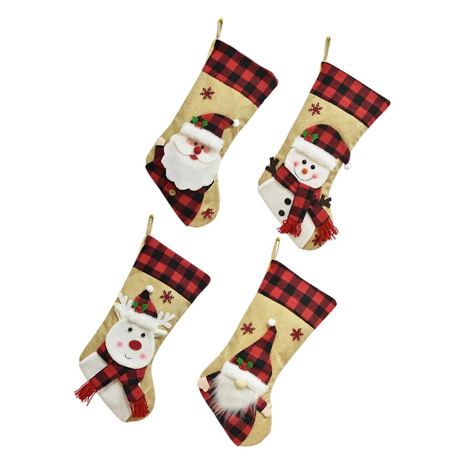 Efficient Velvety Fabric Christmas Decors With Soft Texture Efficient Festival Gift Bags For Child Friendly Crafting Multicolor