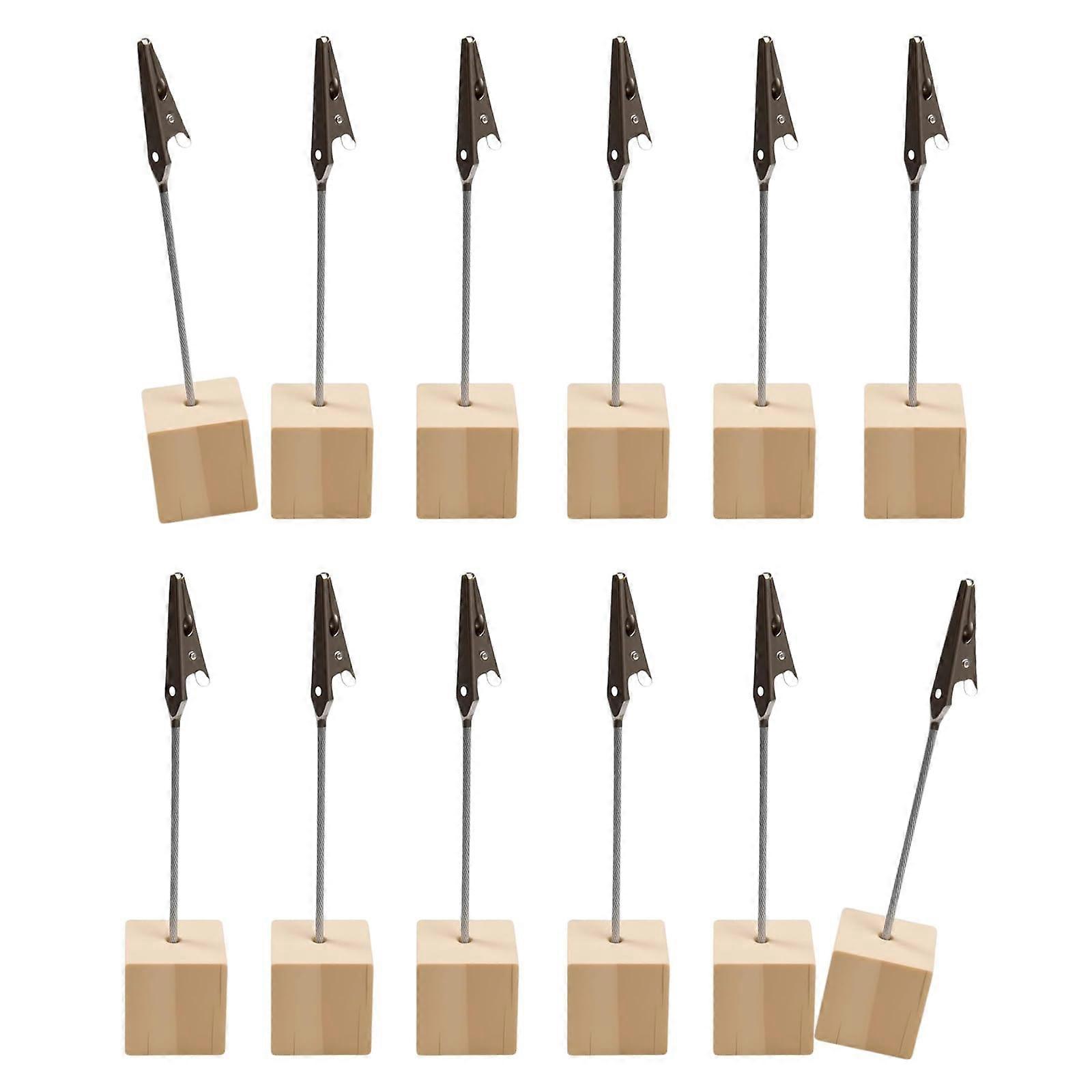 12 Pcs Photo Holder Stands with Metal Clips for Pictures, Name Cards, Memos, Event Displays