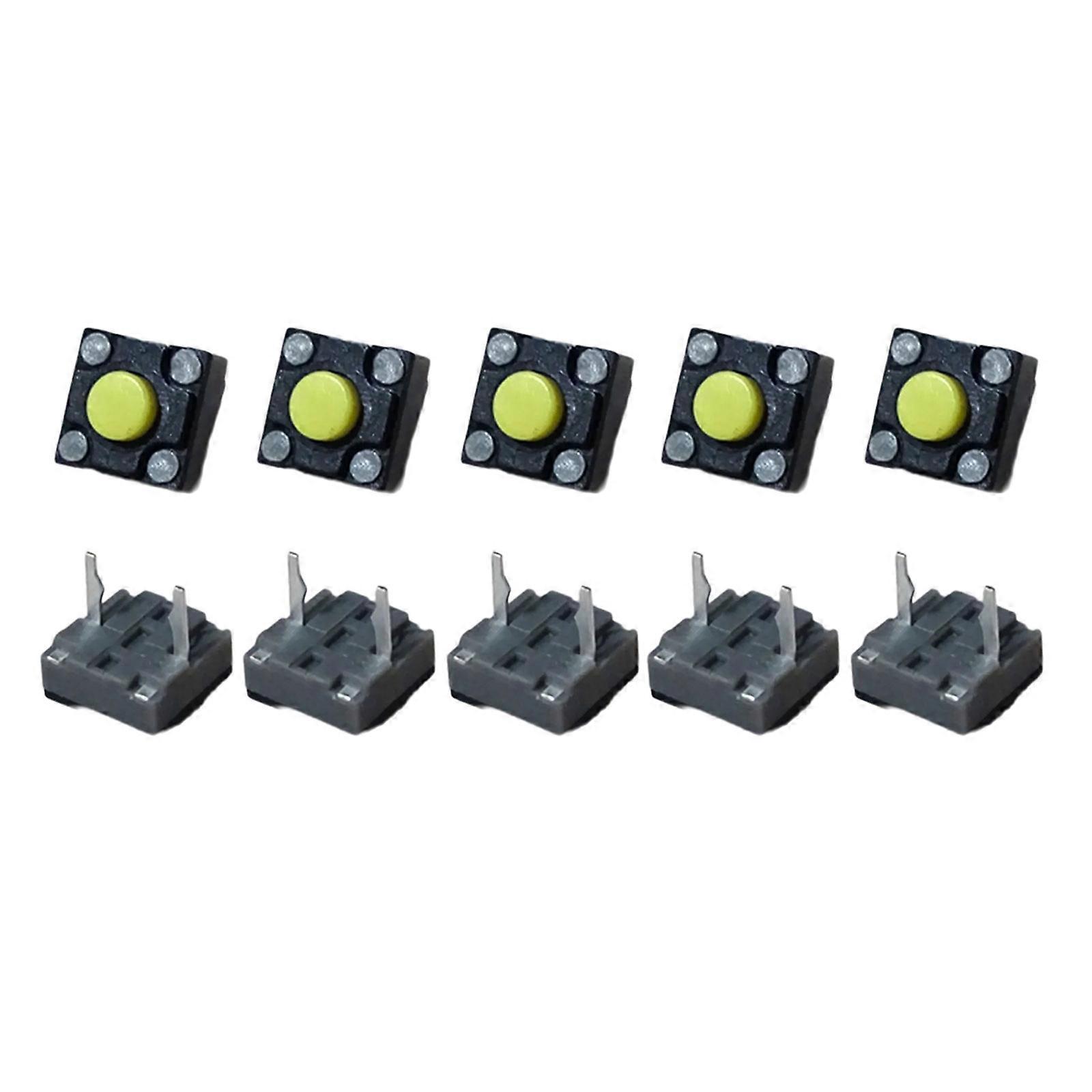 10PCS Mute Button Clicking Mouse Microswitches For Gaming Mouse Microswitch 6x6x4.3mm For Quiet Operating Multicolor