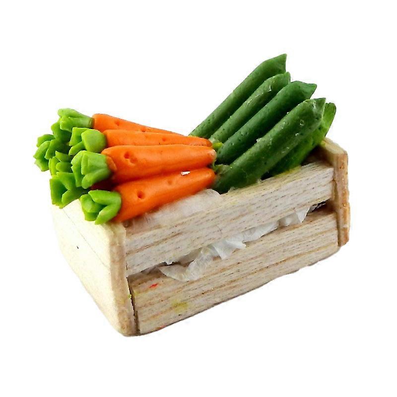 Dolls House Box Crate Of Courgettes &amp; Carrots Greengrocers Store Shop Accessory