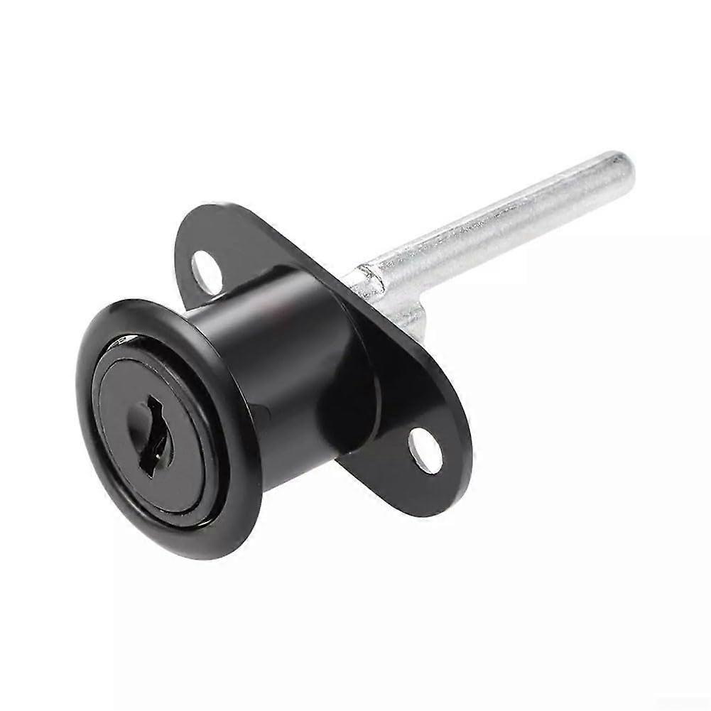 Zinc Alloy Drawer Lock 19mm Cylinder Diameter for Desk Cabinet Locker, Keyed, 180 Degree Rotation, Black Finish