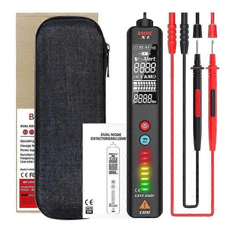 Luxora Bside x1 voltage detector large ebtn lcd display non contact live wire tester voltmeter multimeter continuity ohm hz tester