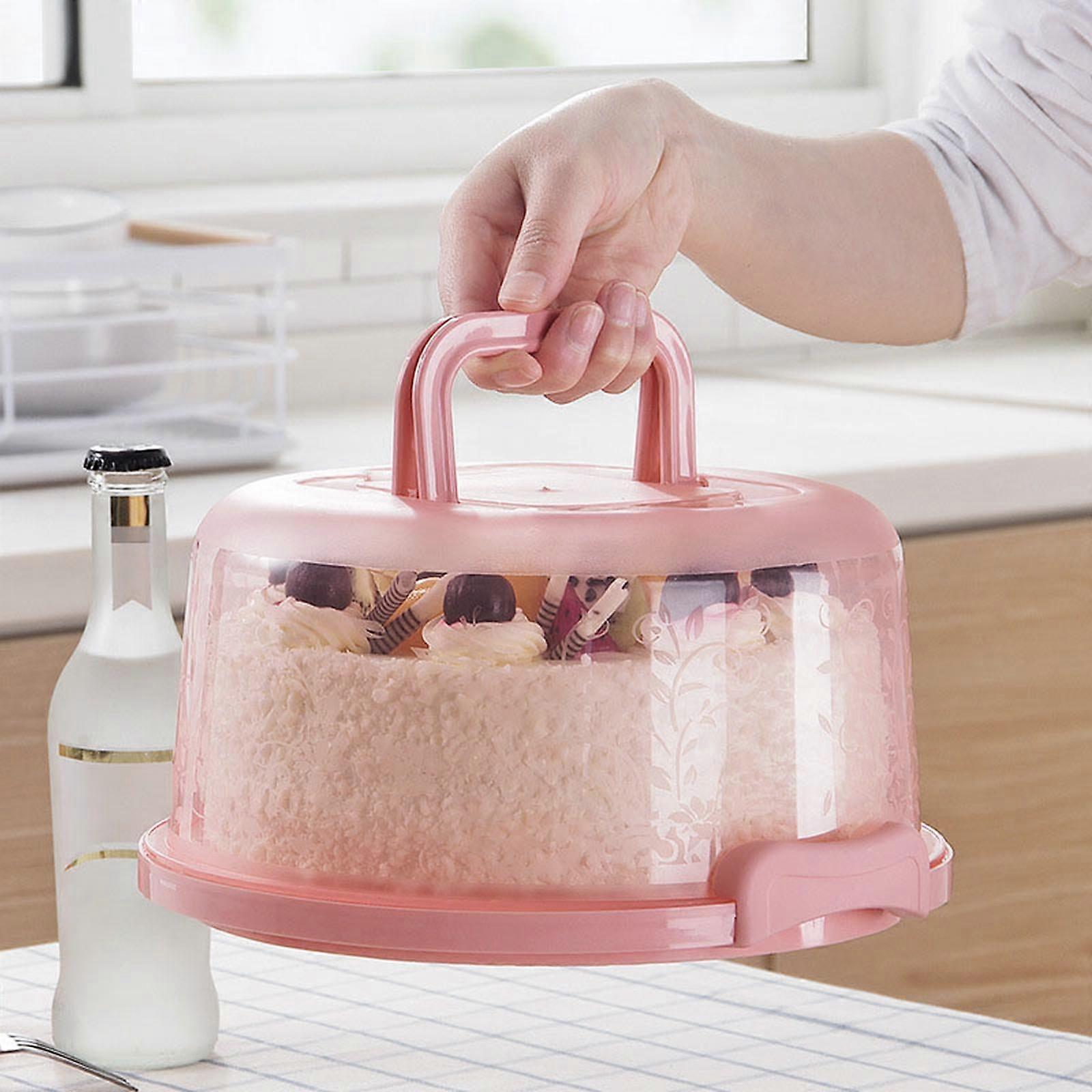 Miayilima Round Cake Storage Box With Handle And Inner Tray