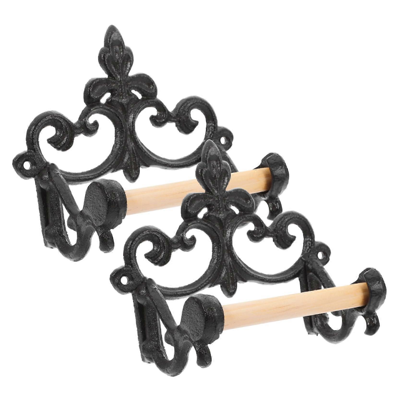 Elegant Gold Wall Mounted Toilet Paper Holder with Shelf, Space Saving Durable Design, 2pcs