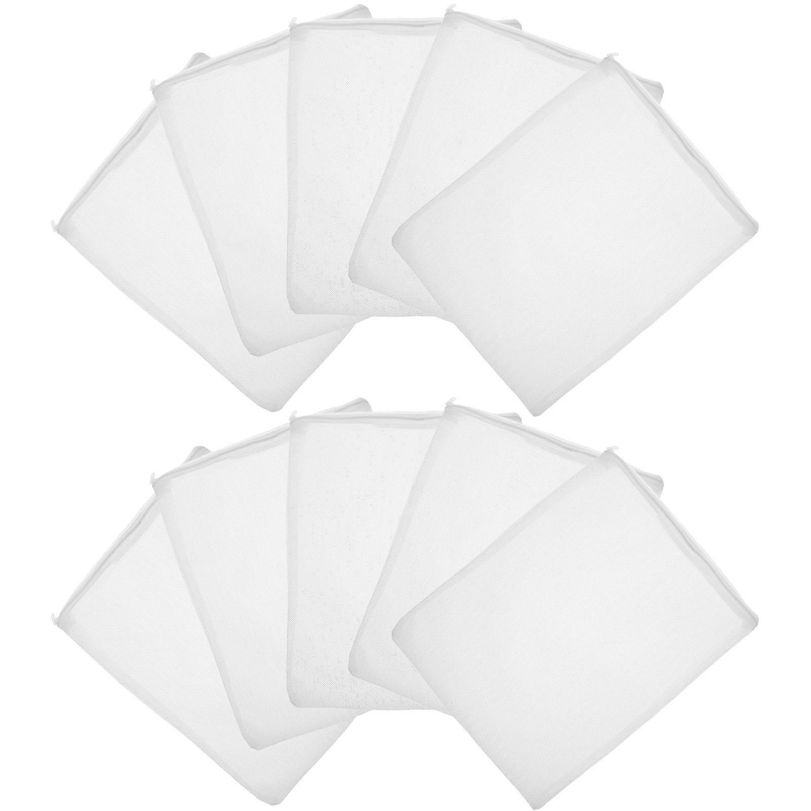 Aquarium Filter Bags Filter Mesh Pouch for Filtering 10Pcs White Polyester