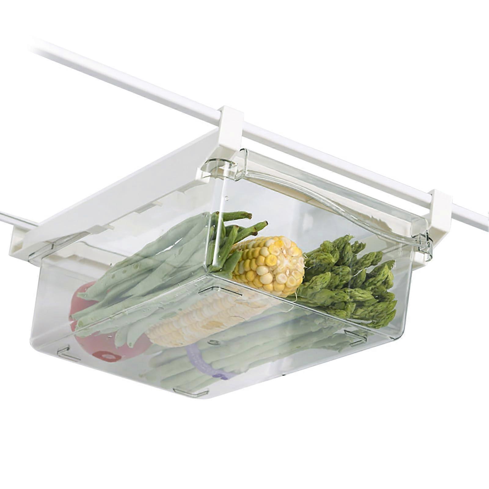 Fridge Organizer Clear PullOut Drawer Storage Bin for Fruits and Vegetables Space Saving Design