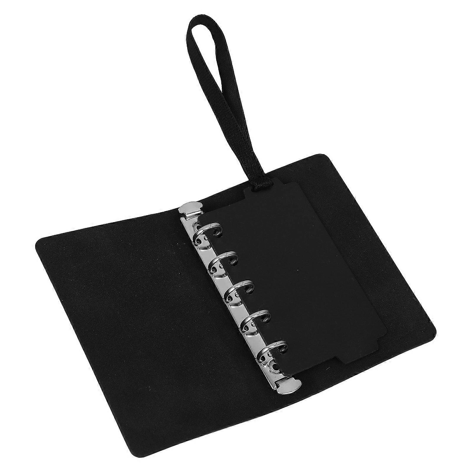 Black PU Binder Cover for Personal Planner 4Sets Portable Use