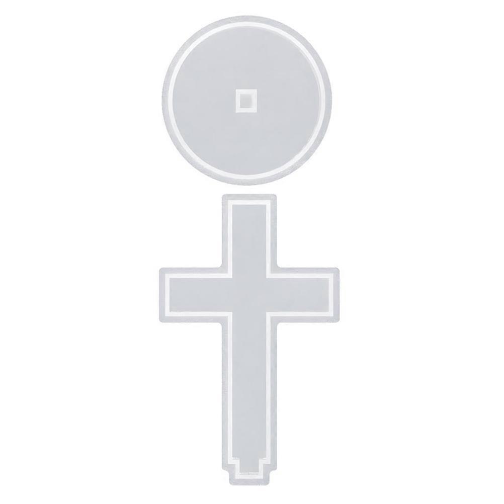 Cross Resin Mold DIY Silicone Mold for Epoxy Resin Casting with Base