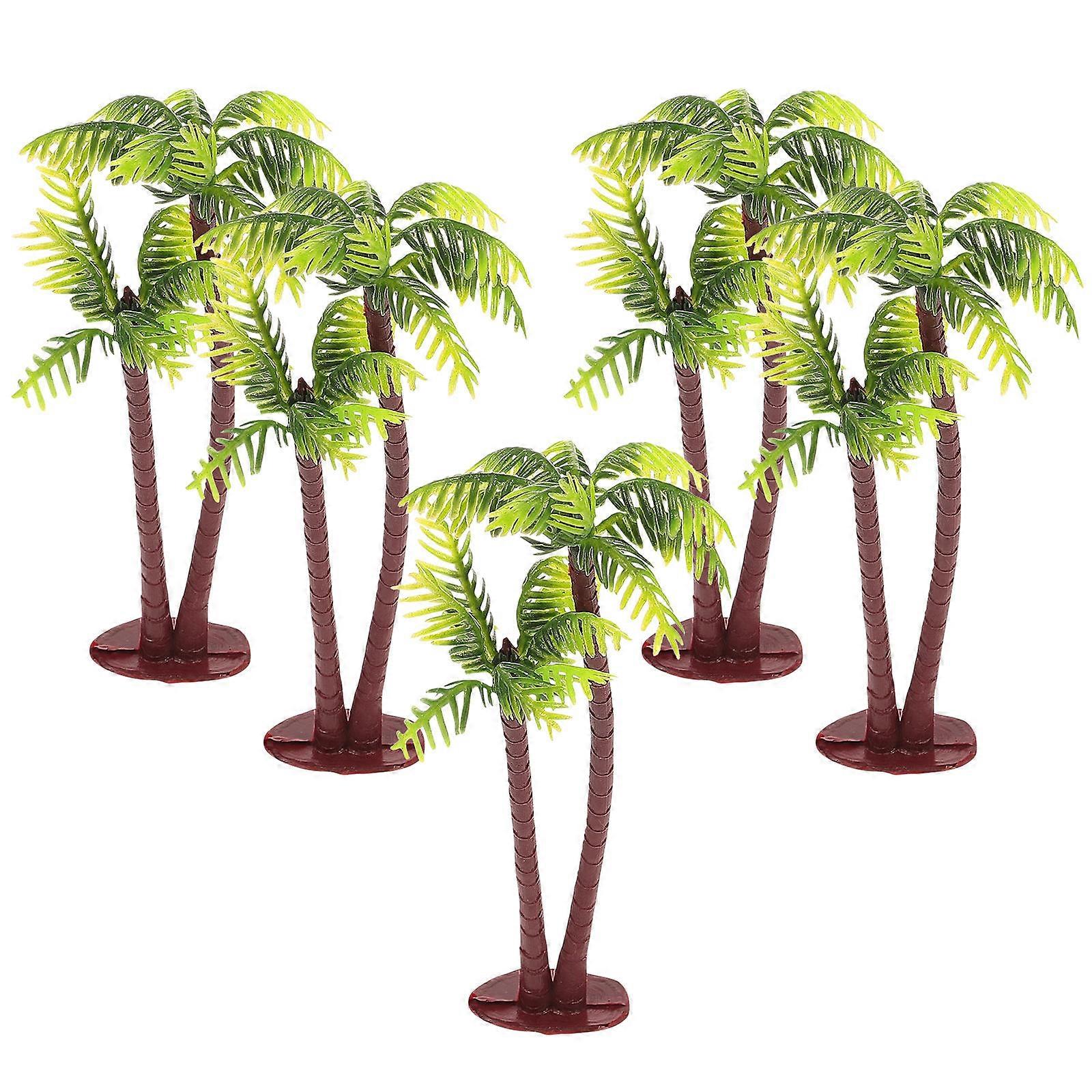 Miniature Landscape Decor Plastic Coconut Palm Tree for DIY Micro Landscape 5Pcs