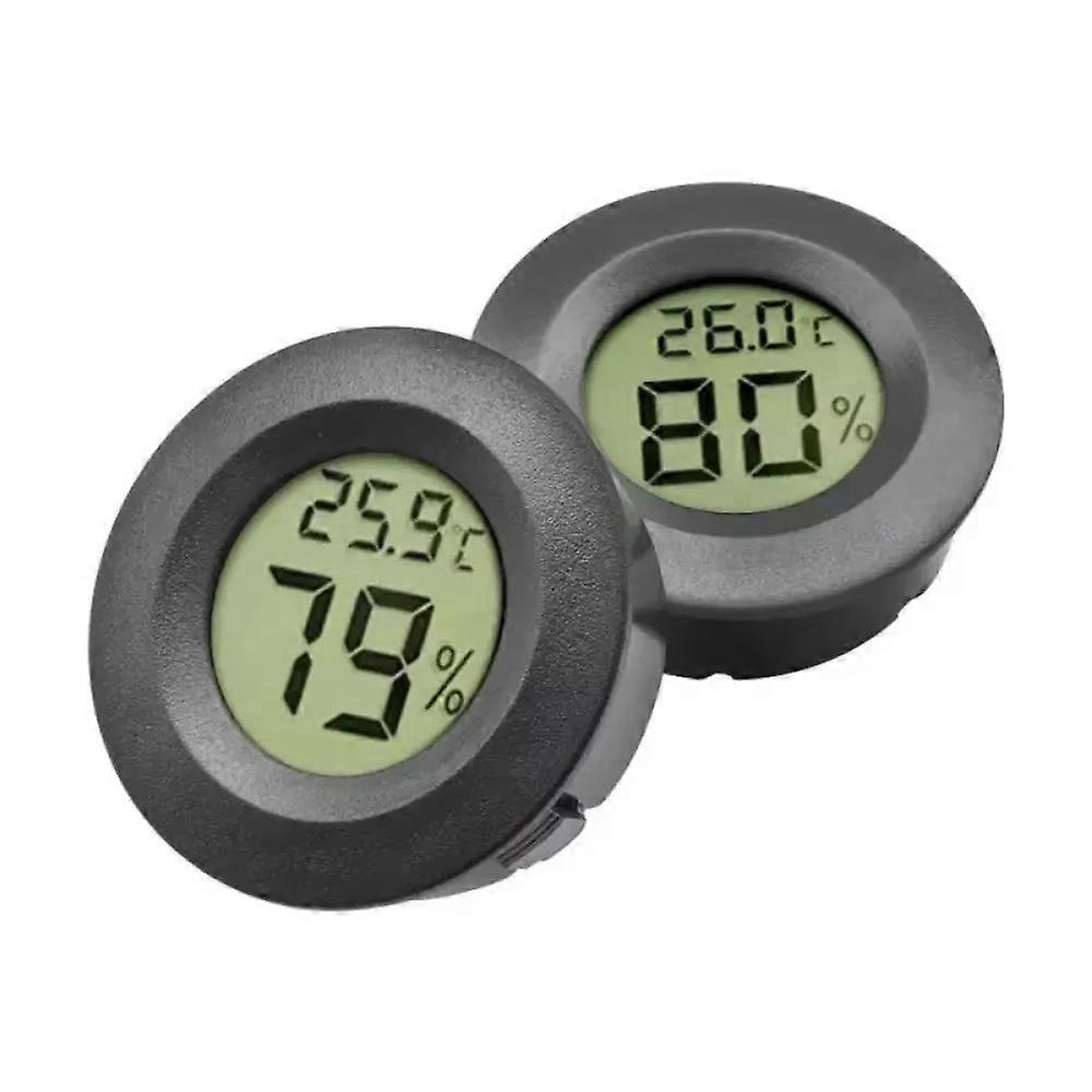 2/4 Pcs Mini Hygrometer Thermometer Fahrenheit or Celsius Meter Digital LCD Monitor Indoor Room Round Humidity Temperature Gauge