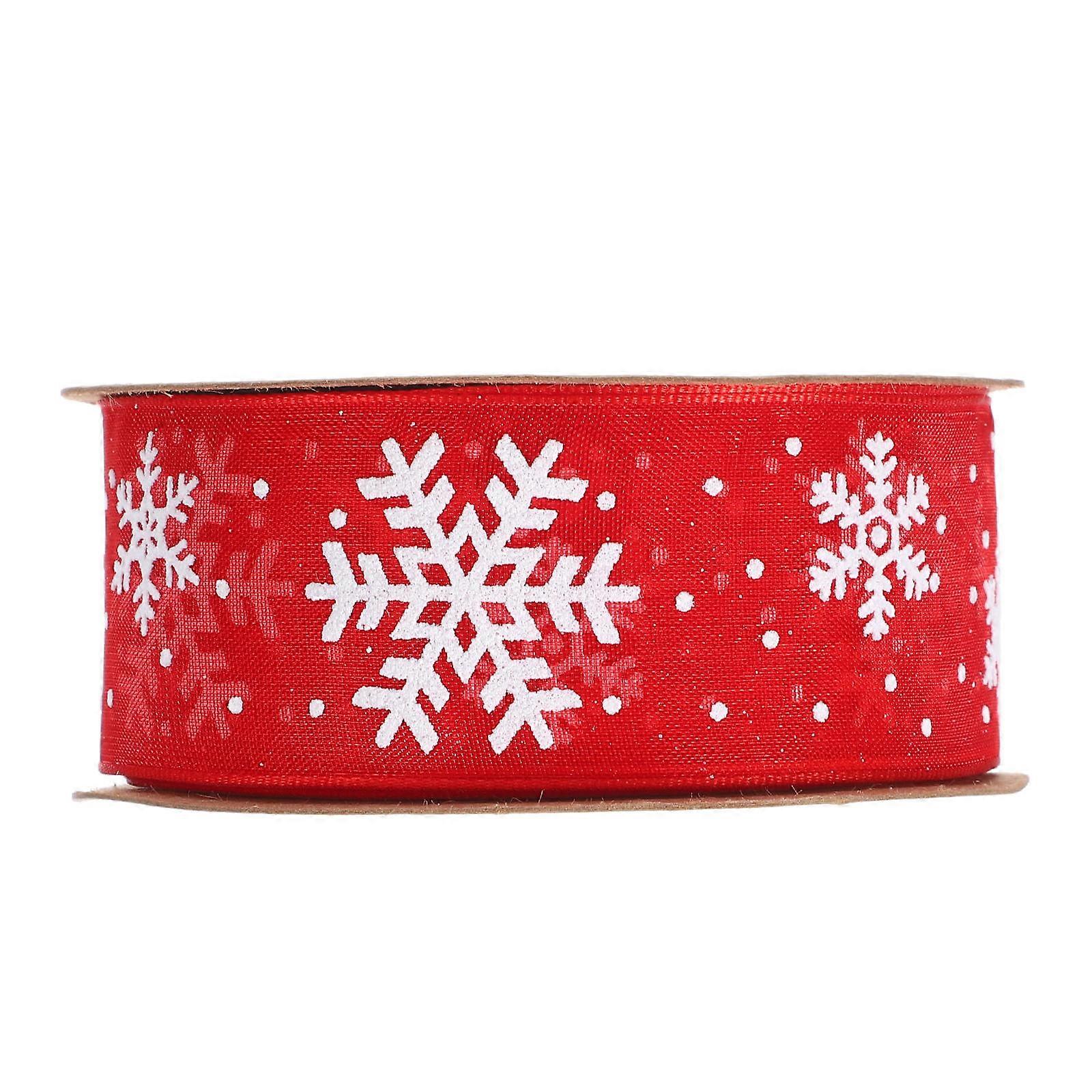 Festive Snowflake Ribbon For Decorative Use 10M X 2.5Cm For Holidays And Parties DIY Crafts 1 Roll
