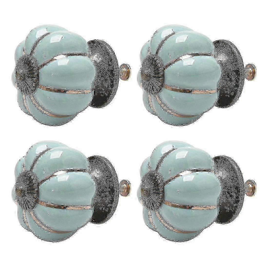 Furniture Knobs Ceramic, 4pcs Pink Pumpkin Shaped Cabinet Handles