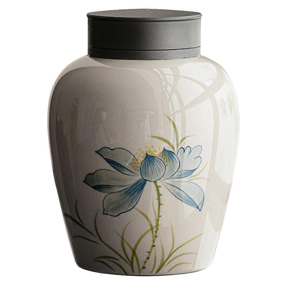 Tea Container Ceramic Jar for Multi-Function Storage with Airtight Lid