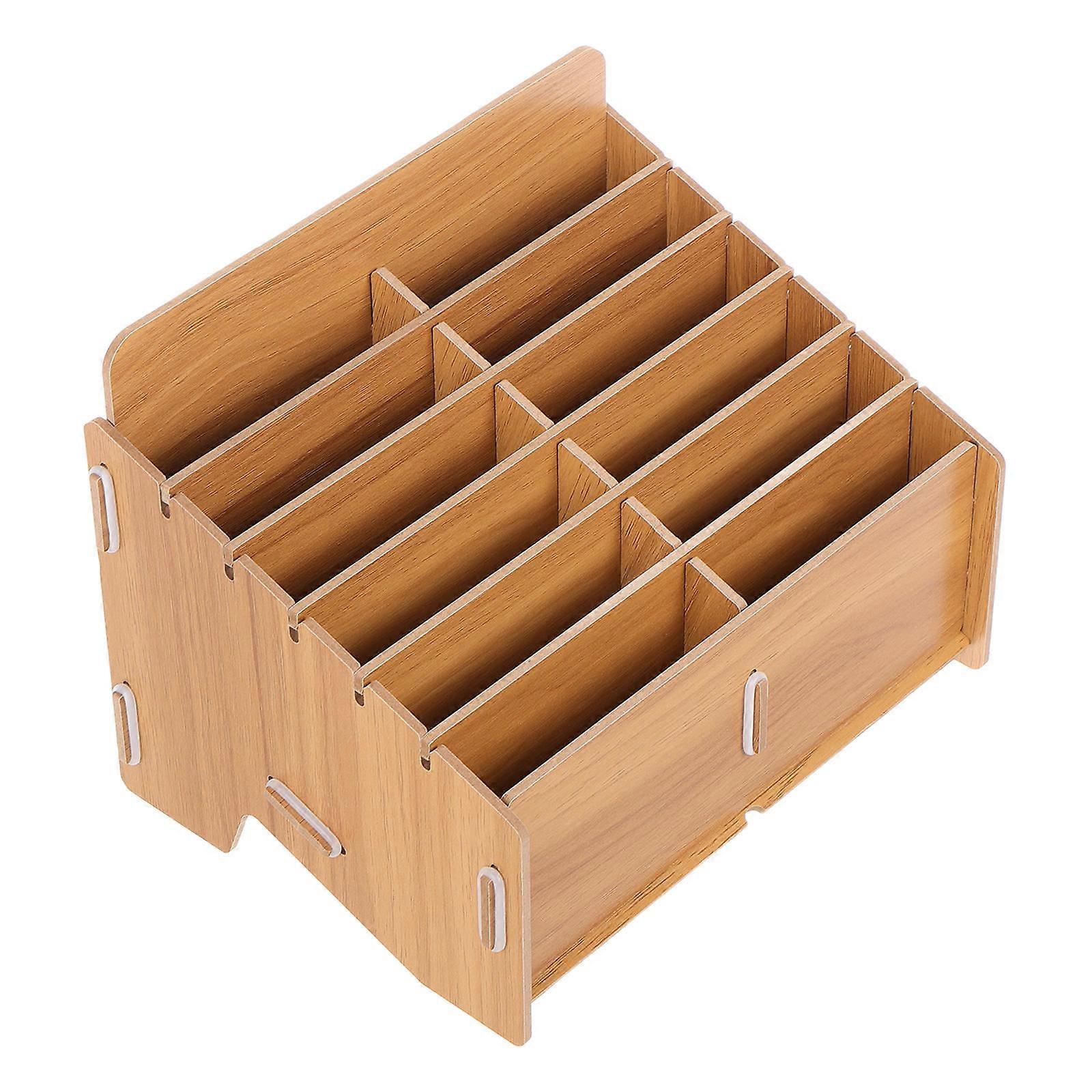 Quick Note Storage Container with Slot for Wood Desktop
