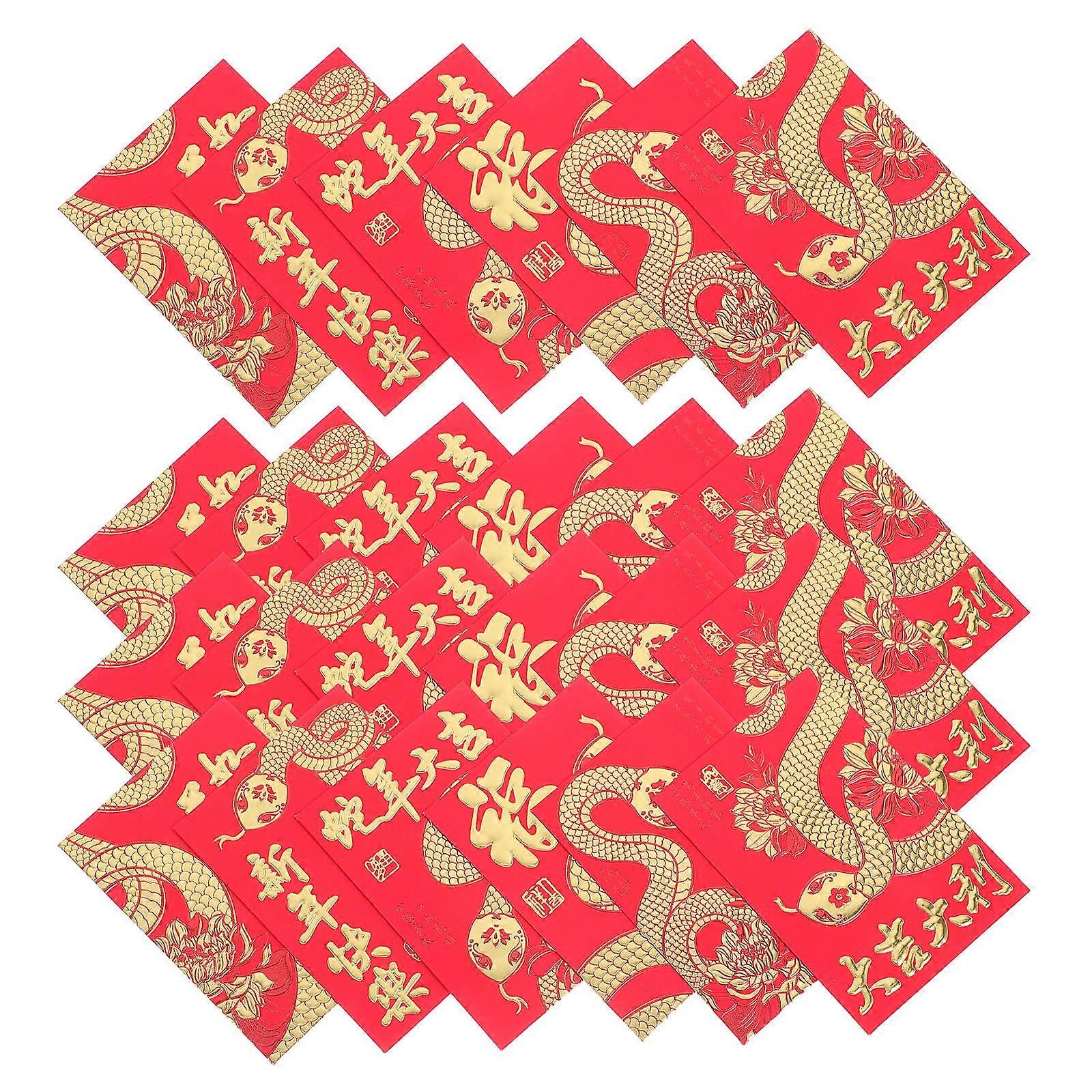 Snake Year Red Envelopes for Storage 36Pcs Chinese Paper Traditional New Year Packets