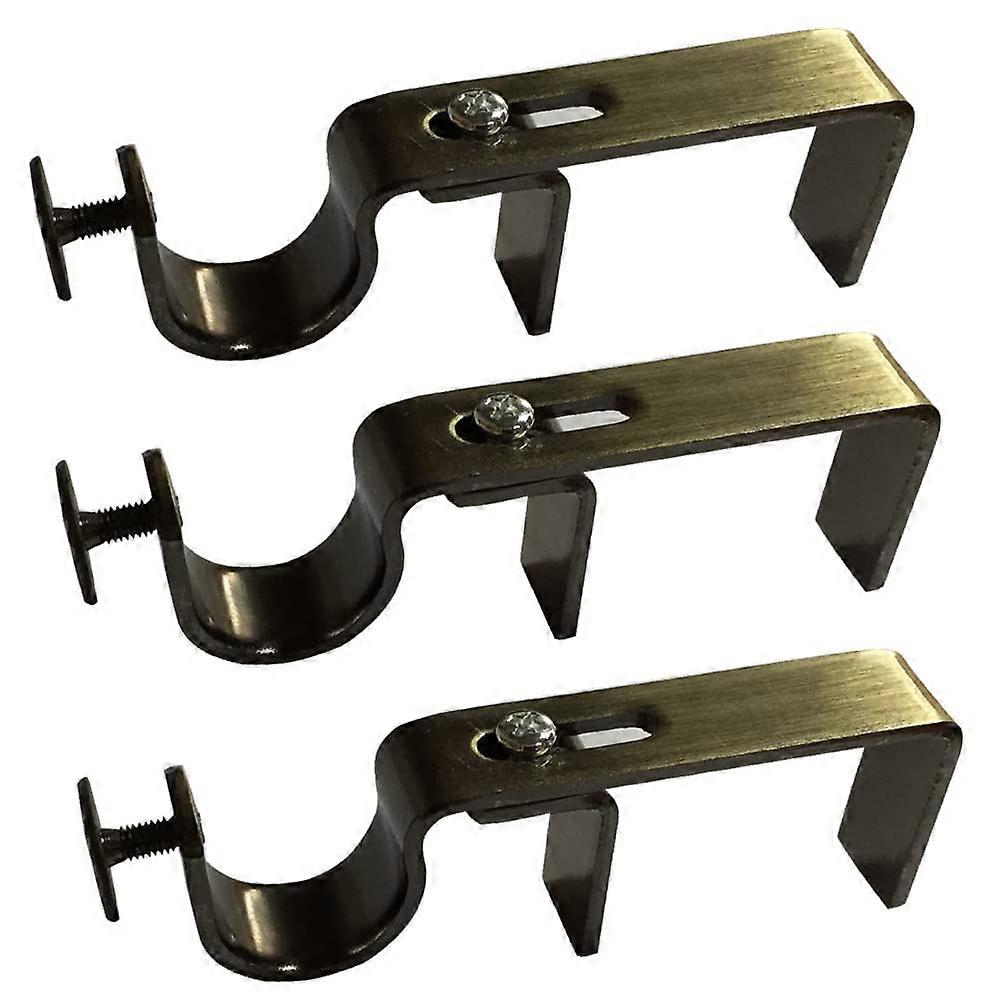 Curtain Rod Bracket for Vertical Blinds NoDrill Adjustable Mount Brass Set of 3