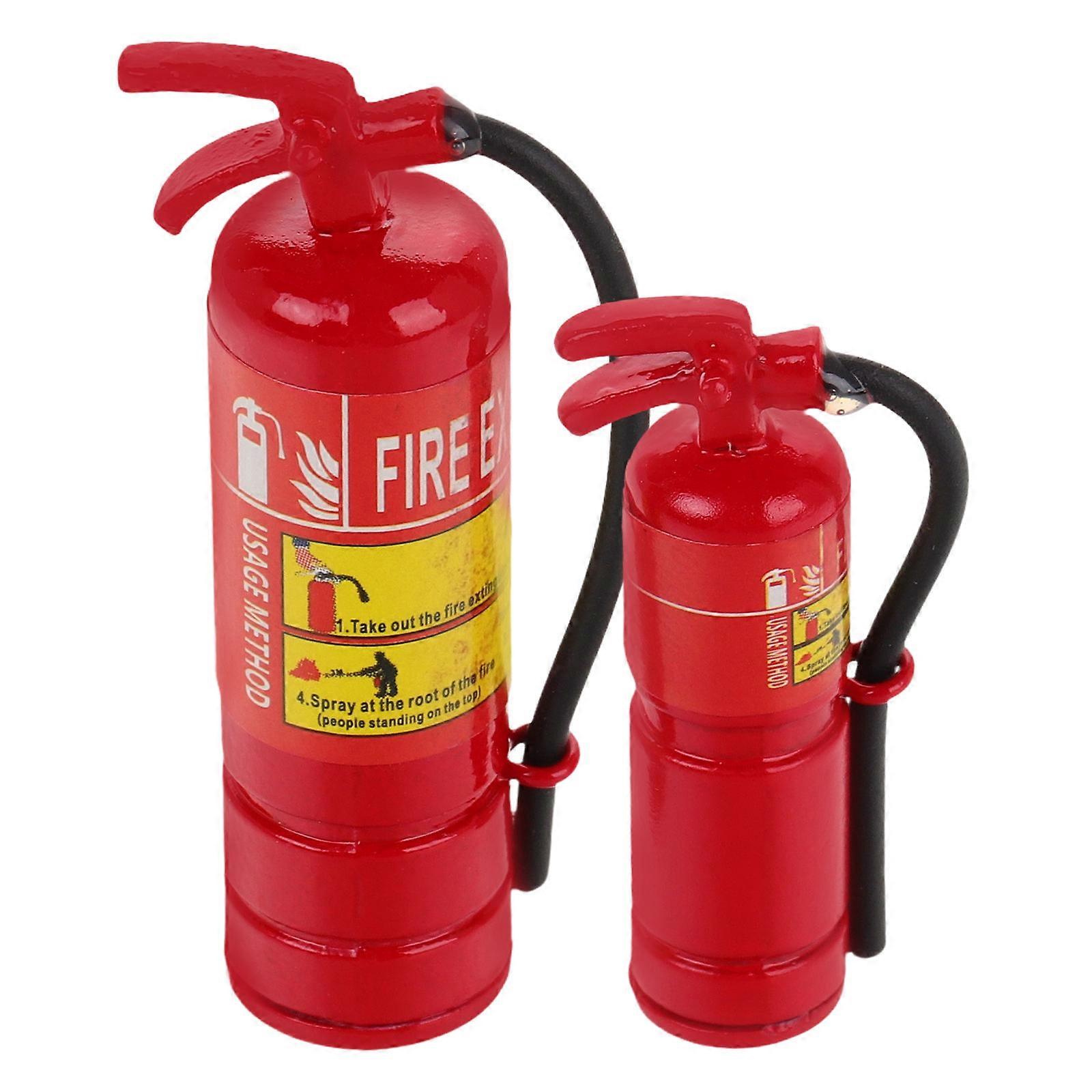 Mini Fire Extinguisher for Doll House Decor 2Pcs Realistic Red Models