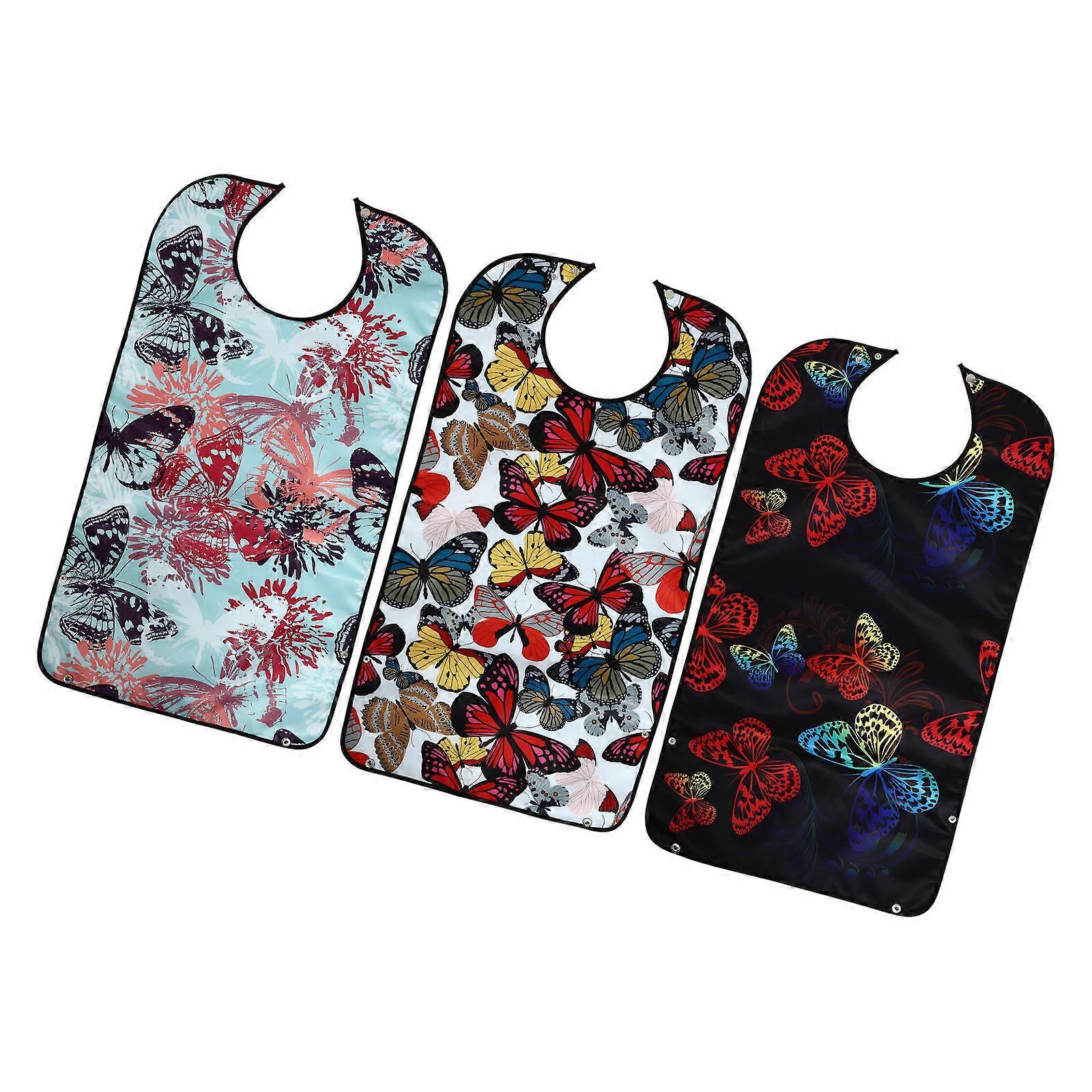 Assorted Color Waterproof Adult Bib Made for Eating Use 3Pcs Pack