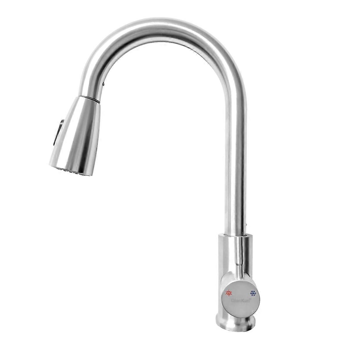 Commercial Kitchen Faucet with Pull Down Sprayer, 360° Rotation, Dual Modes, Single Handle Control