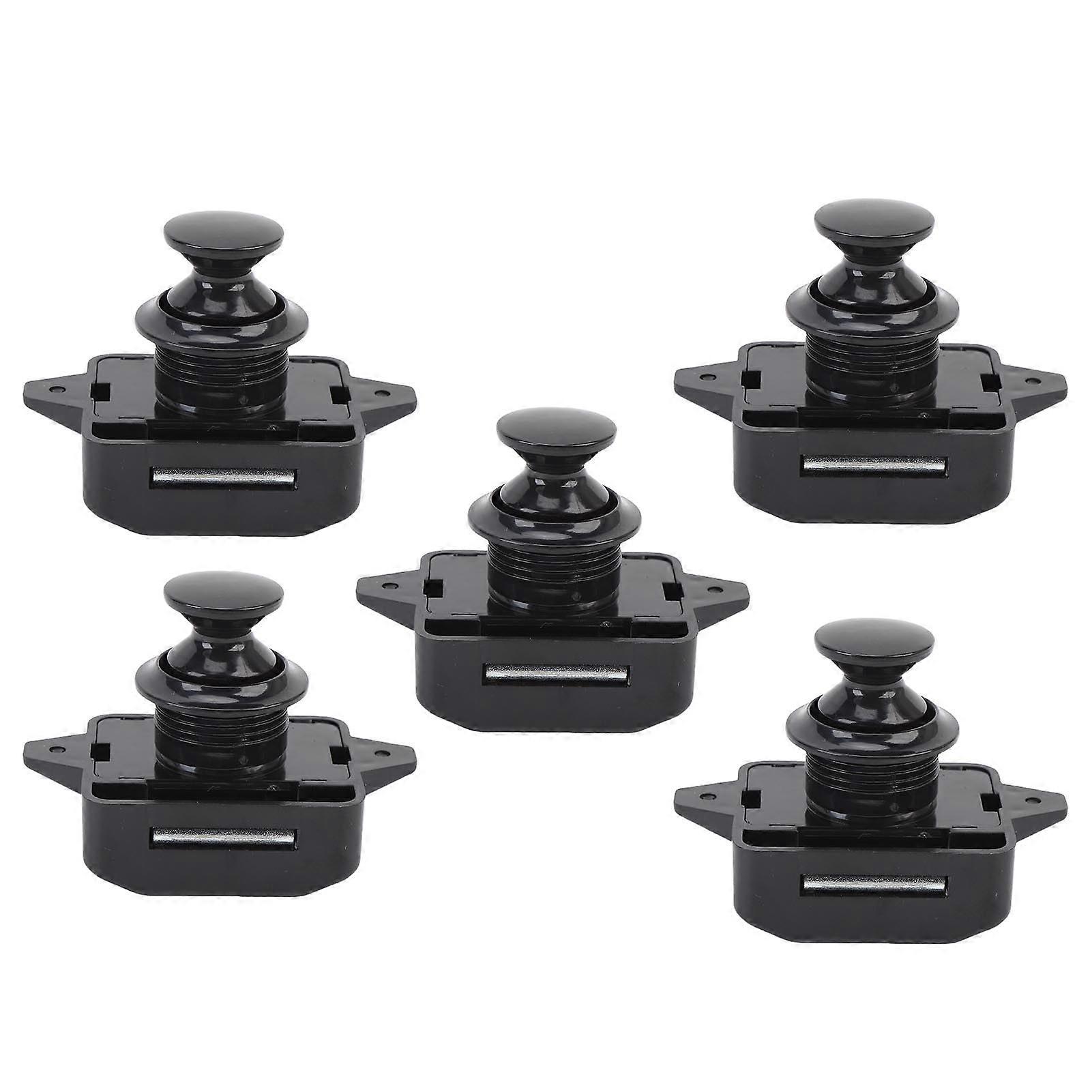 Cabinet Door Latch Secure Push Button Lock for RV Motorhome Yacht Cupboard Wardrobe Black