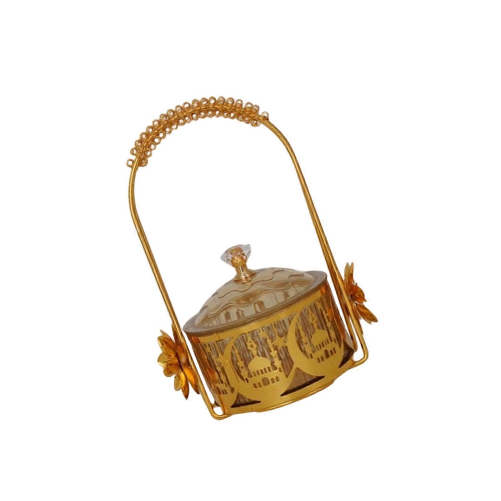 Multi Functional Metal Serving Tray for Holiday Parties Elegant Snacks Storage Container with Nonslip Base Multicolor