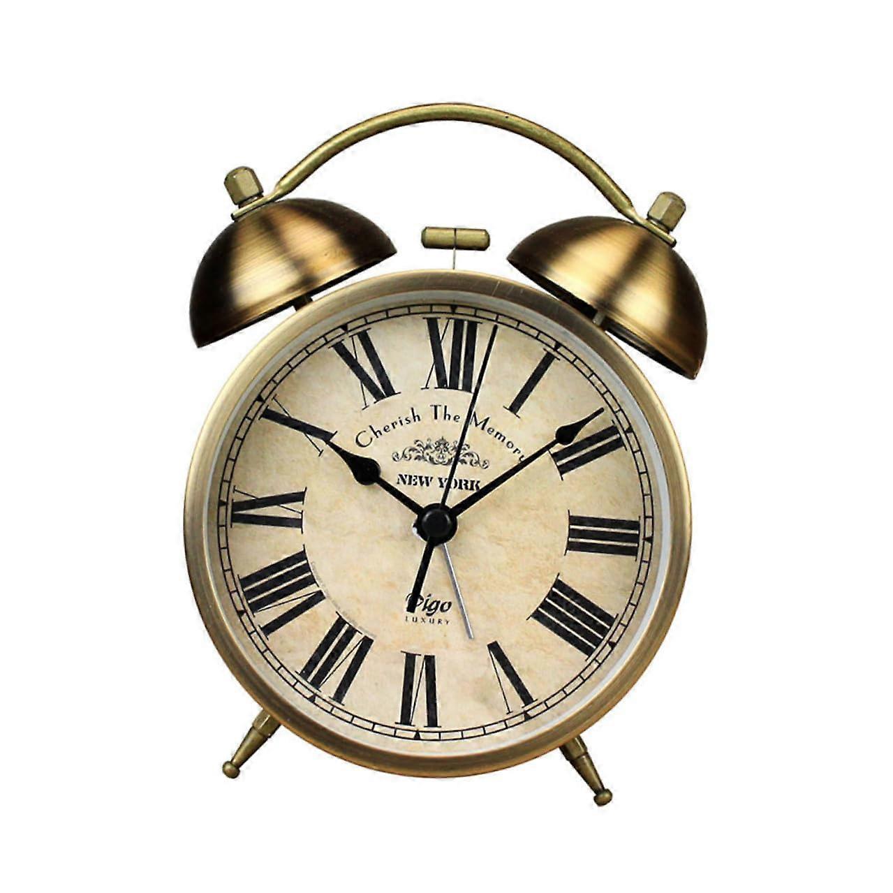 Loud Alarm Clock for Heavy Sleepers Silent NonTicking Vintage Analog Bell for Bedroom