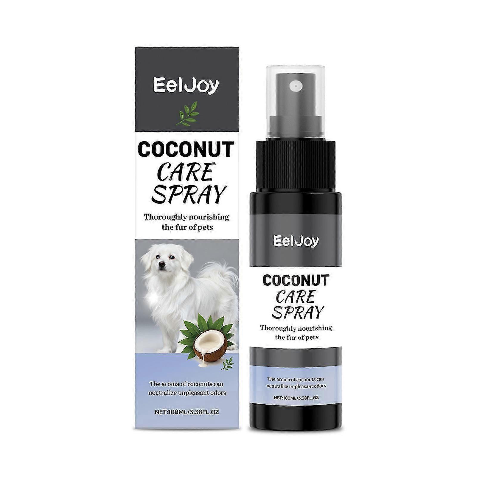 dog deodorizer spray long lasting coconuts Transforms dull fur to shiny, soft coats. for Dog Cat