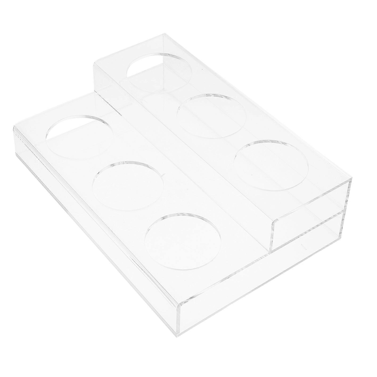 6-Slots Acrylic Holder for Storage Coffee Syrup Organizer