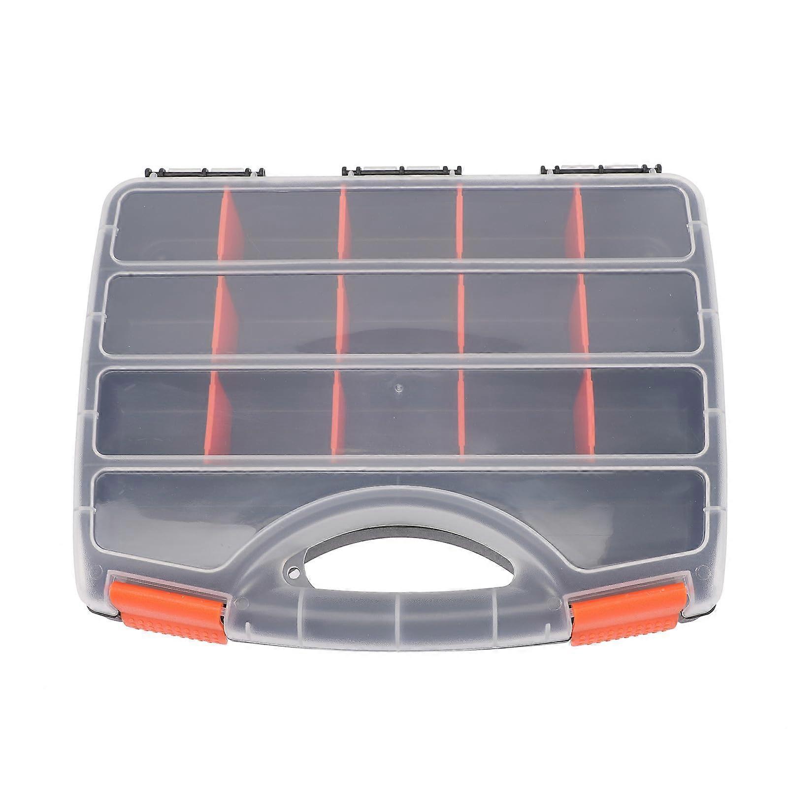 Screw Organizer with Handle and Clear Lid, Small Parts Storage Box for Hardware and Components
